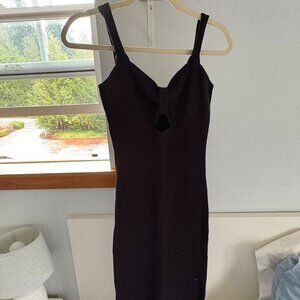 Black sleeveless sweater dress